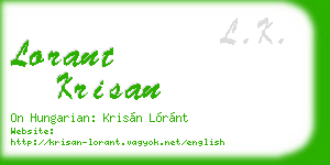 lorant krisan business card